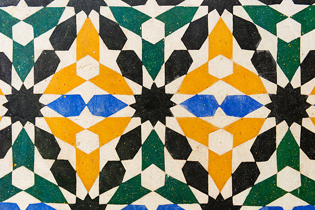 Arabic style tiled wall in Alhambra.