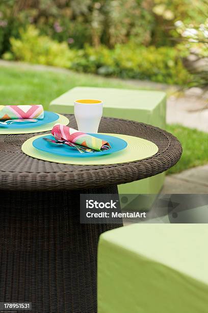 Garden Table Stock Photo - Download Image Now - Cup, Formal Garden, Home Decor