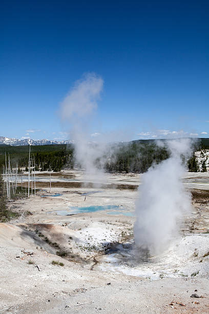 Hot spring in Yellowstone National Park stock photo