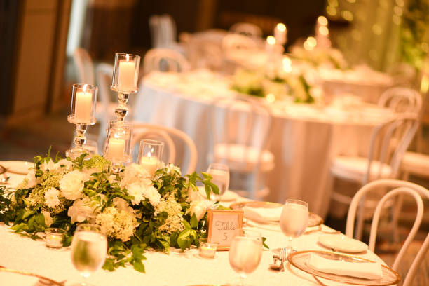 istock Closer view of floral wedding table decorations 1789529447