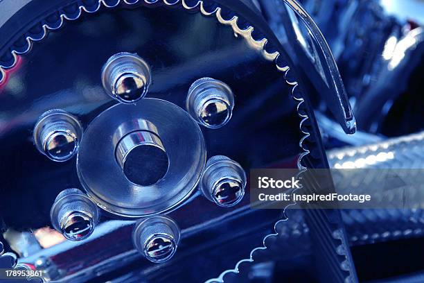 Chrome Supercharger Pulley Stock Photo - Download Image Now - Blurred Motion, Bolt - Fastener, Car