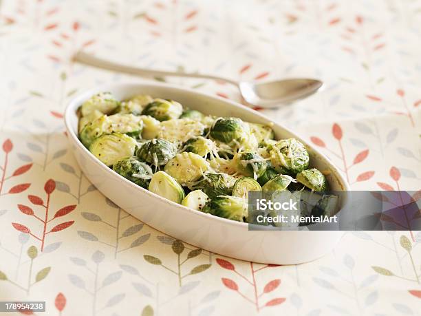 Roasted Brussels Sprouts Stock Photo - Download Image Now - Brussels Sprout, Gratin, Cheese