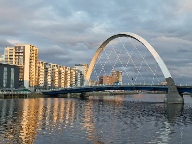istock Glasgow arc bridge over the River Clyde, less formally know as Squinty Bridge 1789548257