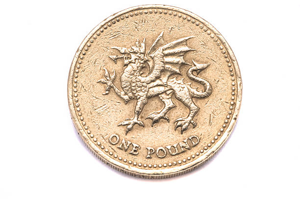 moneda de una libra - dragon one pound coin british currency british pounds fotografías e imágenes de stock