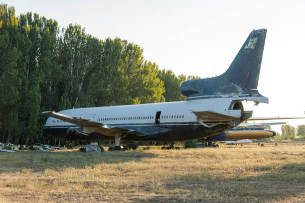 istock Disassembled plane in the aircraft graveyard 1789555918