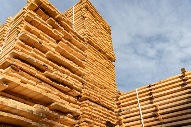 istock Stack of lumber at outdoor warehouse 1789558097