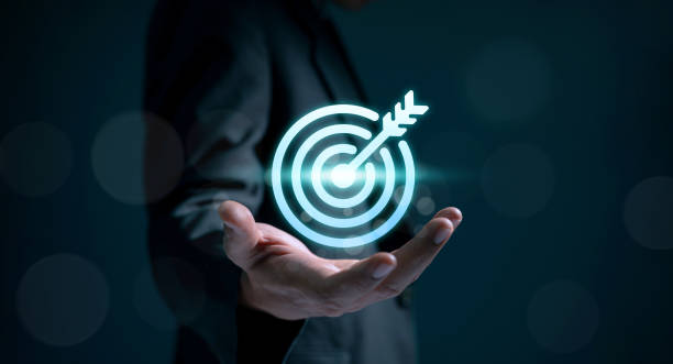 istock Corporate Development and Global Business Leadership, Charting a Course for Success. Businessman touching goal icon for corporate development and global business leadership, strategy. 1789558134
