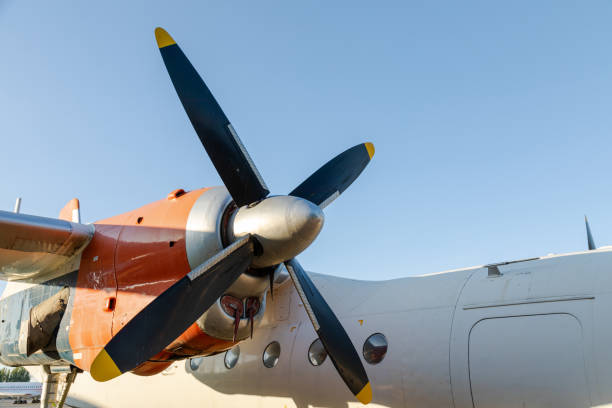 istock Propellers of the old soviet plane in the aircraft graveyard 1789560948