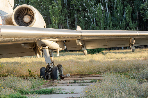 Old landing gear of an airplane