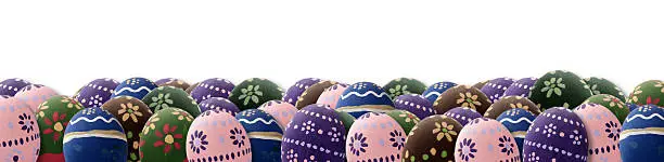 Painted Eggs on white background.See my Easter serie by clicking on the image below: