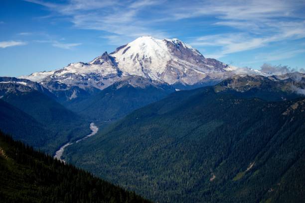 istock the view over the mountains has some snow capped on it 1789572907