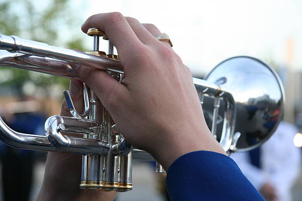 Parade Trumpet Player stock photo