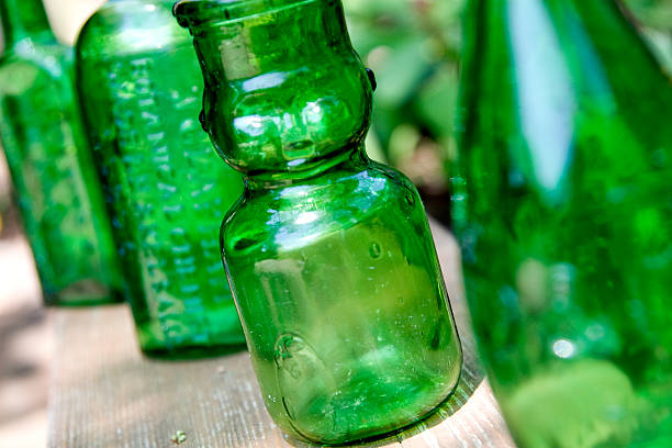 istock Antique green glass bottles 178958346