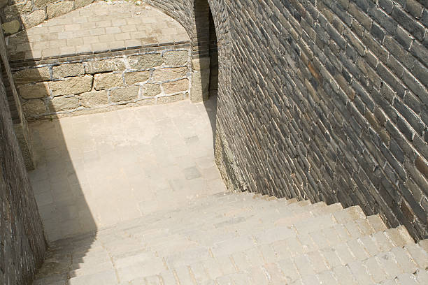 Steep Steps Inside Mutianyu Section Great Wall, Beijing, China