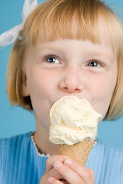 istock Five Year Old Dreamy Girl with Ice Cream Cone 178958875