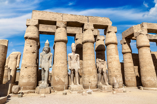 Luxor Temple, a large Ancient Egyptian temple complex located on the east bank of the Nile River