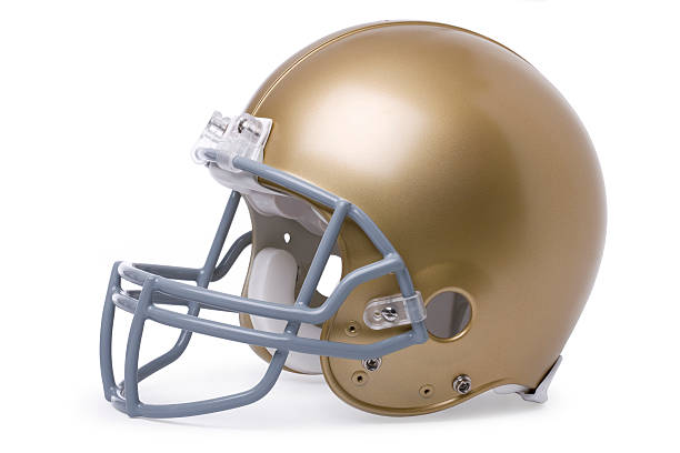 istock Gold football helmet isolated on white 178961629