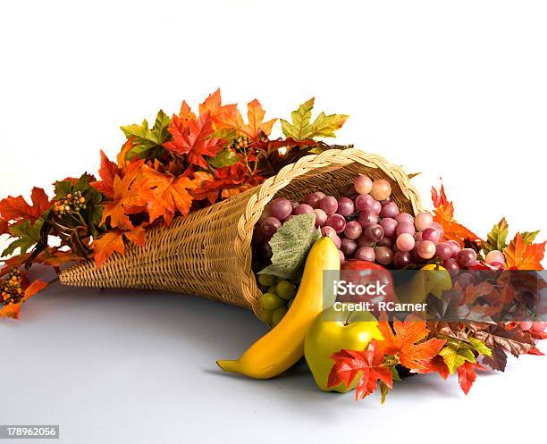 Cornucopia The Horn Of Plenty Stock Photo - Download Image Now - Abundance, Apple - Fruit, Art