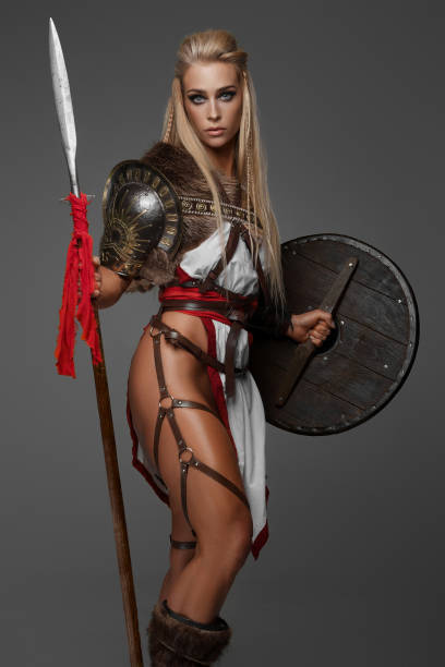 istock Viking Valkyrie. Muscular Warrior in Fantasy Armor 1789623706