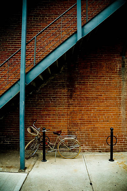 Bike and wall stock photo