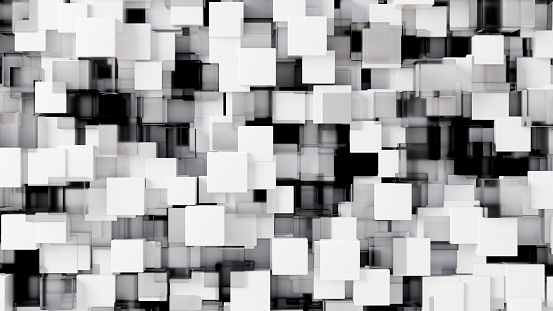 3D Cube Block Shape Background. Digitally generated image.