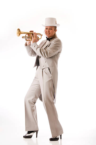 istock Pretty woman trumpet player 178965085