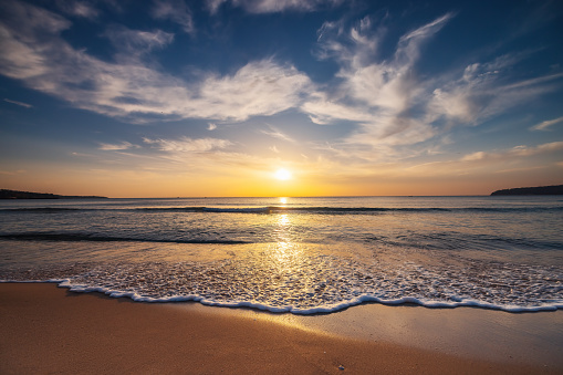 Beautiful cloudscape over the sea, sunrise shot