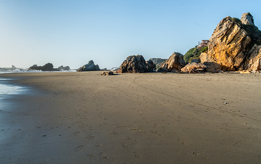 Rock formations on the beach at Harris State Park in Brookings, Oregon.