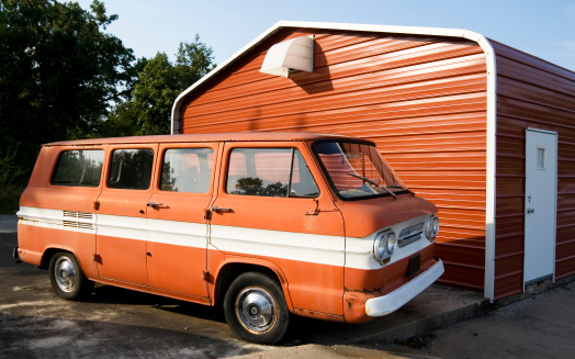 retro orange campervan