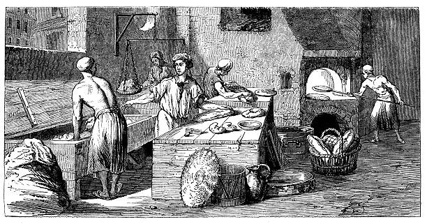 античный иллюстрация кондитерами работы - working illustration and painting engraving occupation stock illustrations