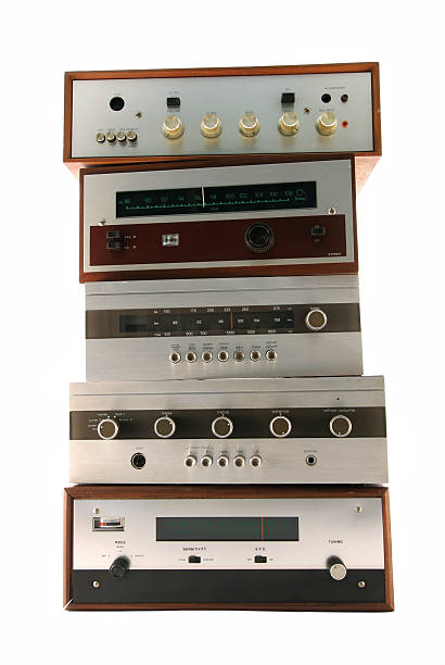 istock A stack of vintage radios against a white background 178966366