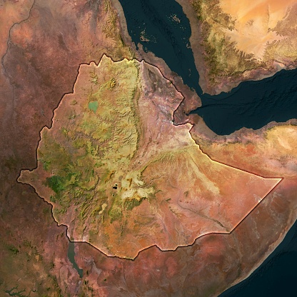 Ethiopia Topographic Map Colourbrand