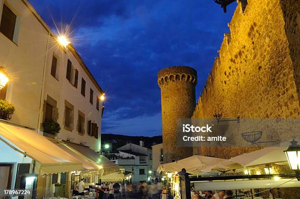 Nightlife At Tossa De Mar Costa Brava Spain Stock Photo - Download Image Now - Food, Nightlife, Tossa De Mar