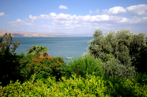 top view at the sea of galilee