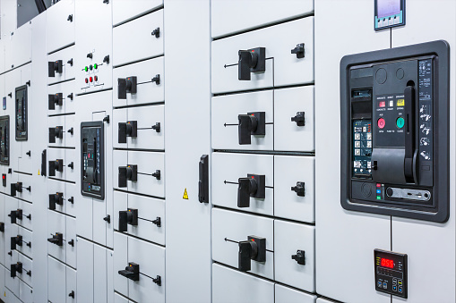 Industrial electrical switch panels in power station