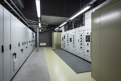 Industrial electrical switch panels in power station