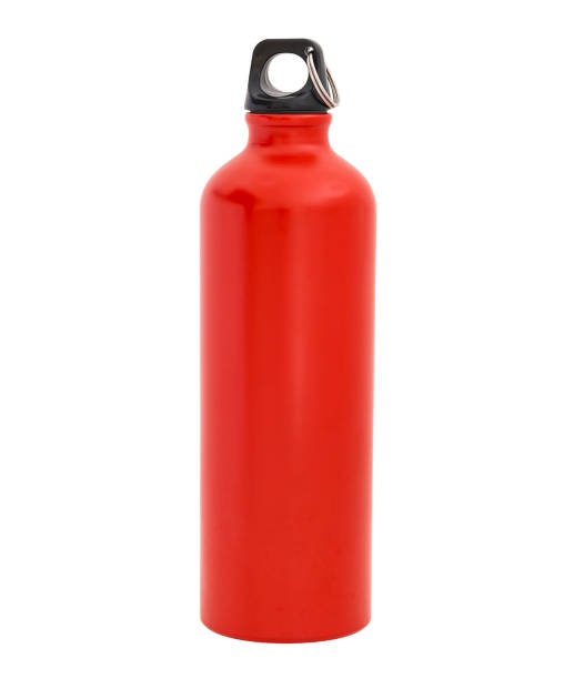 istock Red aluminum bottle with black cap 1789687872