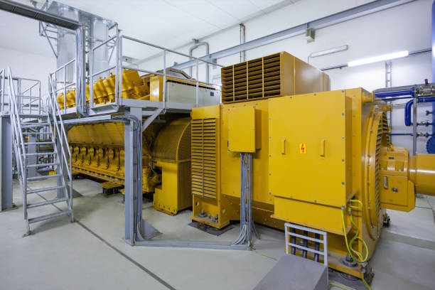 Stationary high power gas electric generator in boiler house