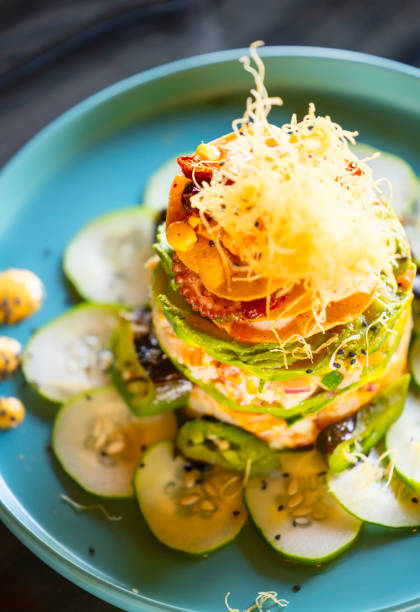 Gourmet tostada shrimps