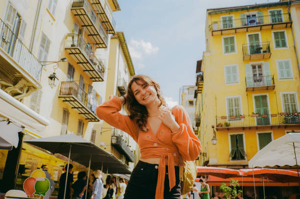 istock Woman walking in Nice  old town on her vacation 1789719469