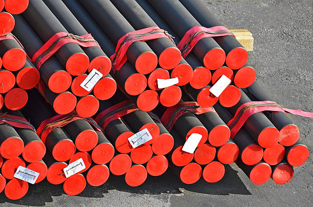 istock Stacked PVC and steel pipe 178971981