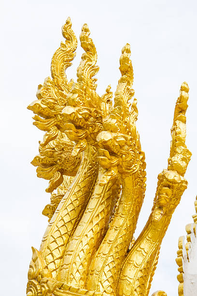 istock Thai dragon, golden Naga statue in temple 178971984