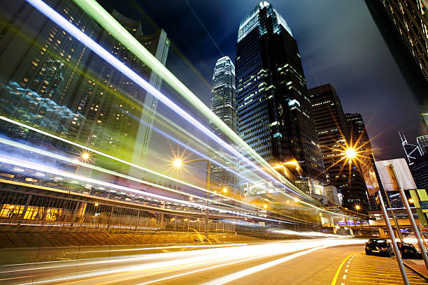 istock moving car with blur light through city at night 178972060