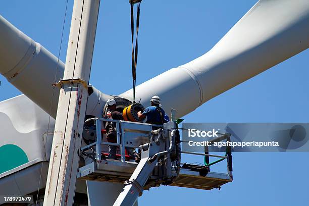 Repairing A Wind Turbine Stock Photo - Download Image Now - Wind Turbine, Repairing, Wind Power