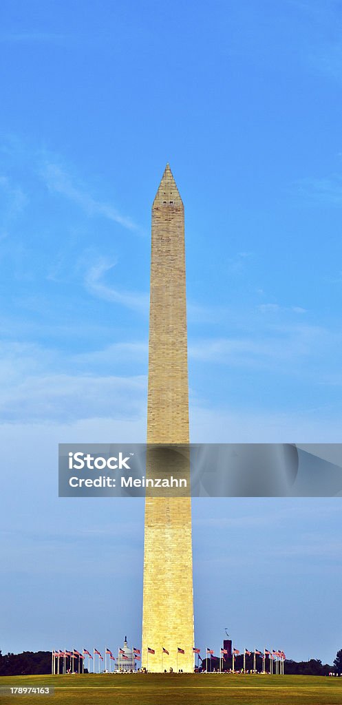 Washington monument famous Washington monument under blue sky Architectural Column Stock Photo