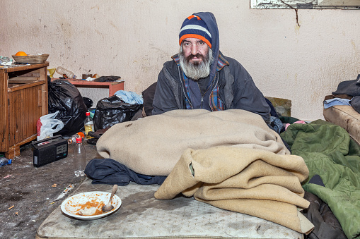 Homeless man portrait