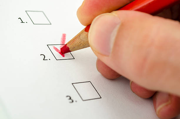 istock Male hand choosing one of three options 178976131