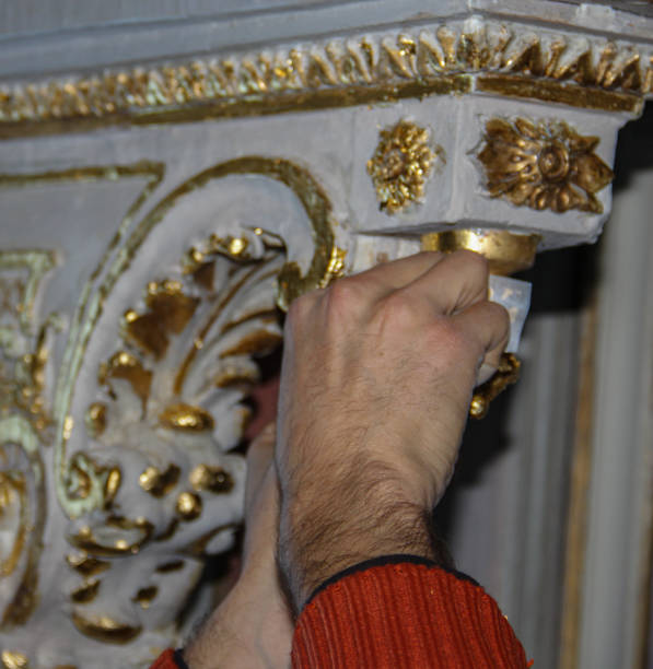 istock Traditional Gilding Technique with Gold Leaf 1789765431