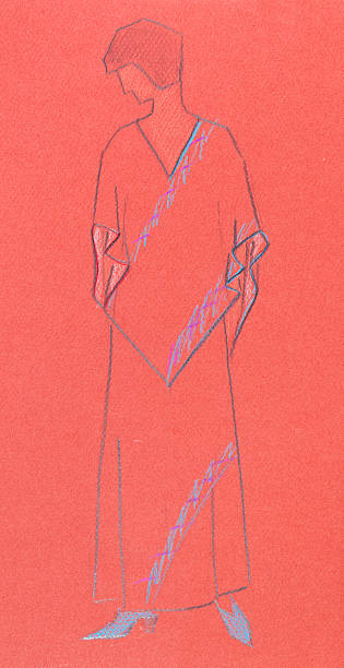 istock red sketch of woman knitwear 178976717
