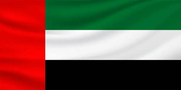 Vector illustration of UAE United Arab Emirates flag. Vector